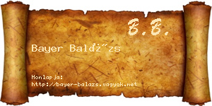 Bayer Balázs névjegykártya